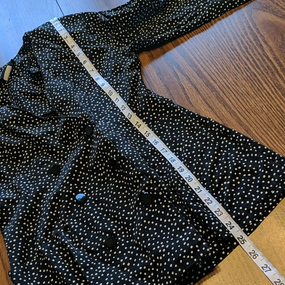 Vintage David Mitchell Black Polkadot Ruffle Skirt Blazer Suit Set Vtg 5/6 Med - Picture 11 of 16